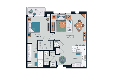 Society at Laurens A17 Floor Plan